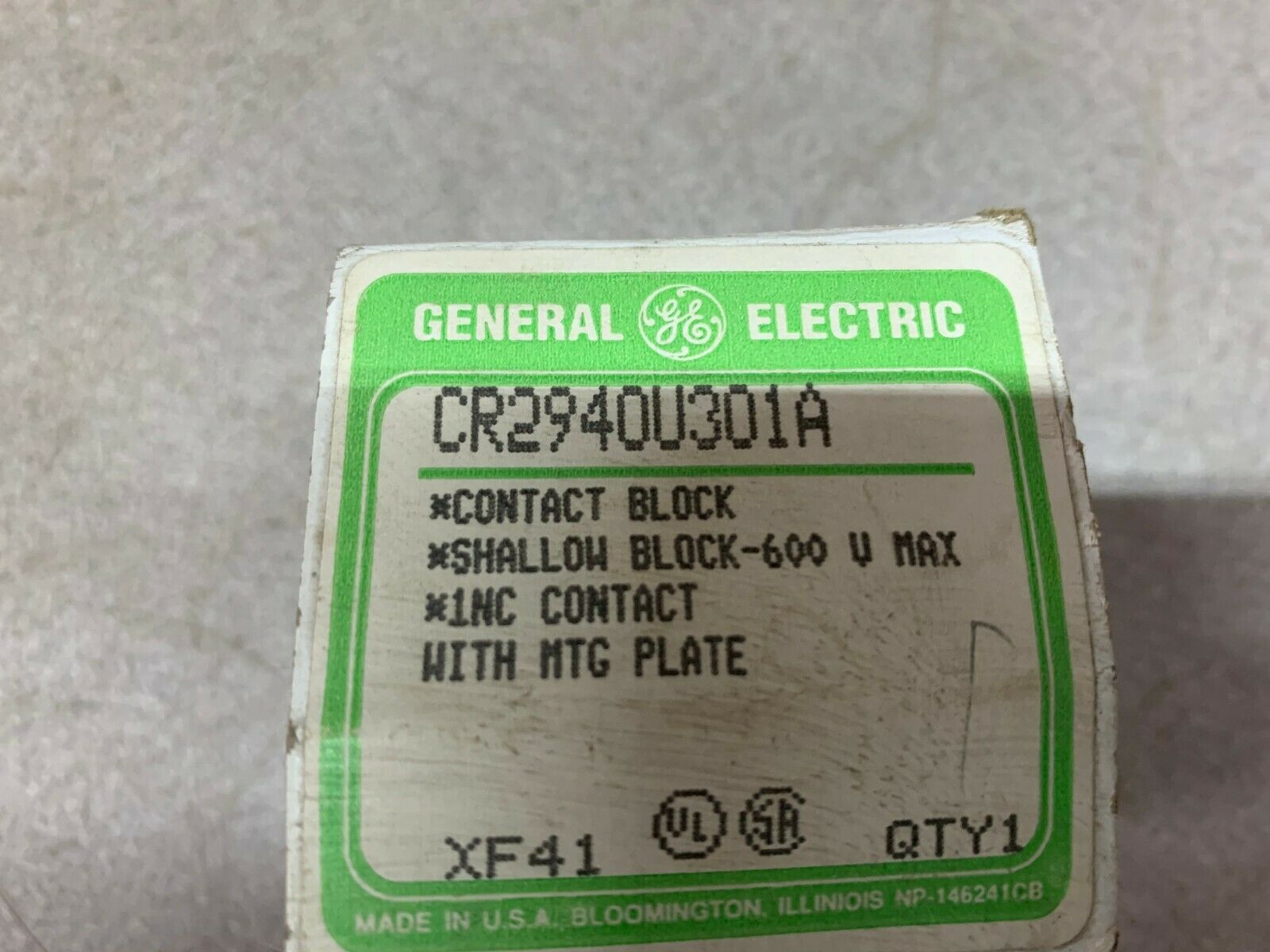 NEW IN BOX GE CONTACT BLOCK CR2940U301A