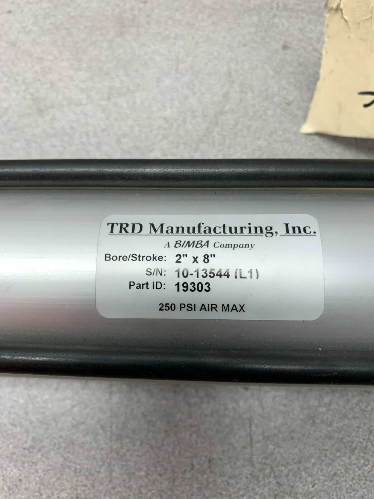 NEW NO BOX TRD MANUFACTURING BIMBA 2" X 8" PNEUMATIC CYLINDER 19303