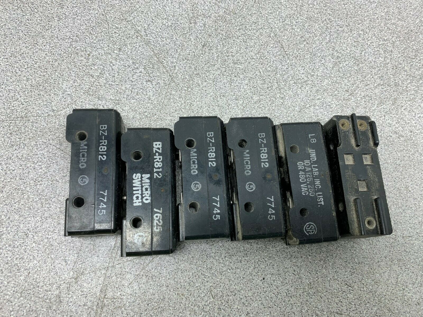 LOT OF 6 NEW NO BOX MICRO SWITCH BZ-R812