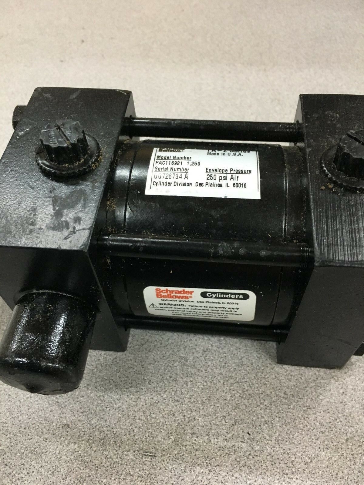 NEW NO BOX SCHRADER BELLOWS CYLINDER PAC116921 1.250