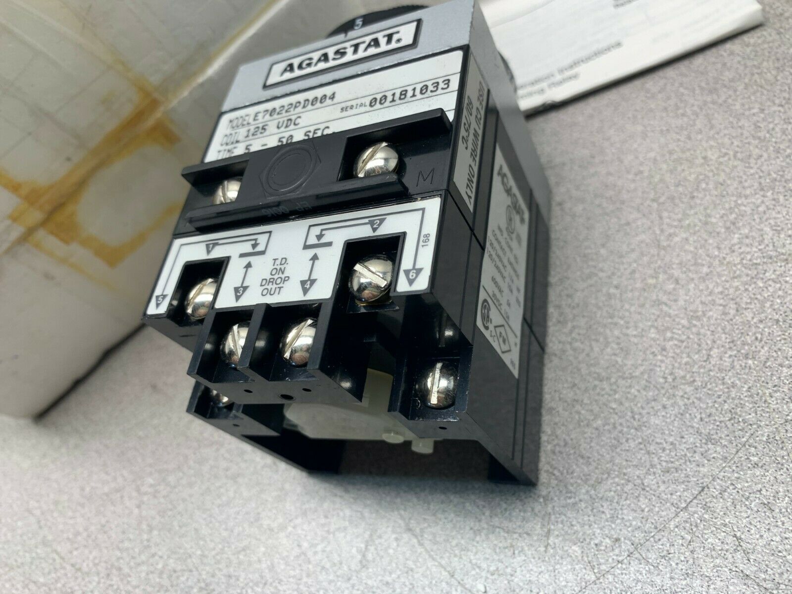 NEW IN BOX AGASTAT 125VDC TIMER 5-50 SEC. TIMING RELAY E7022PD004