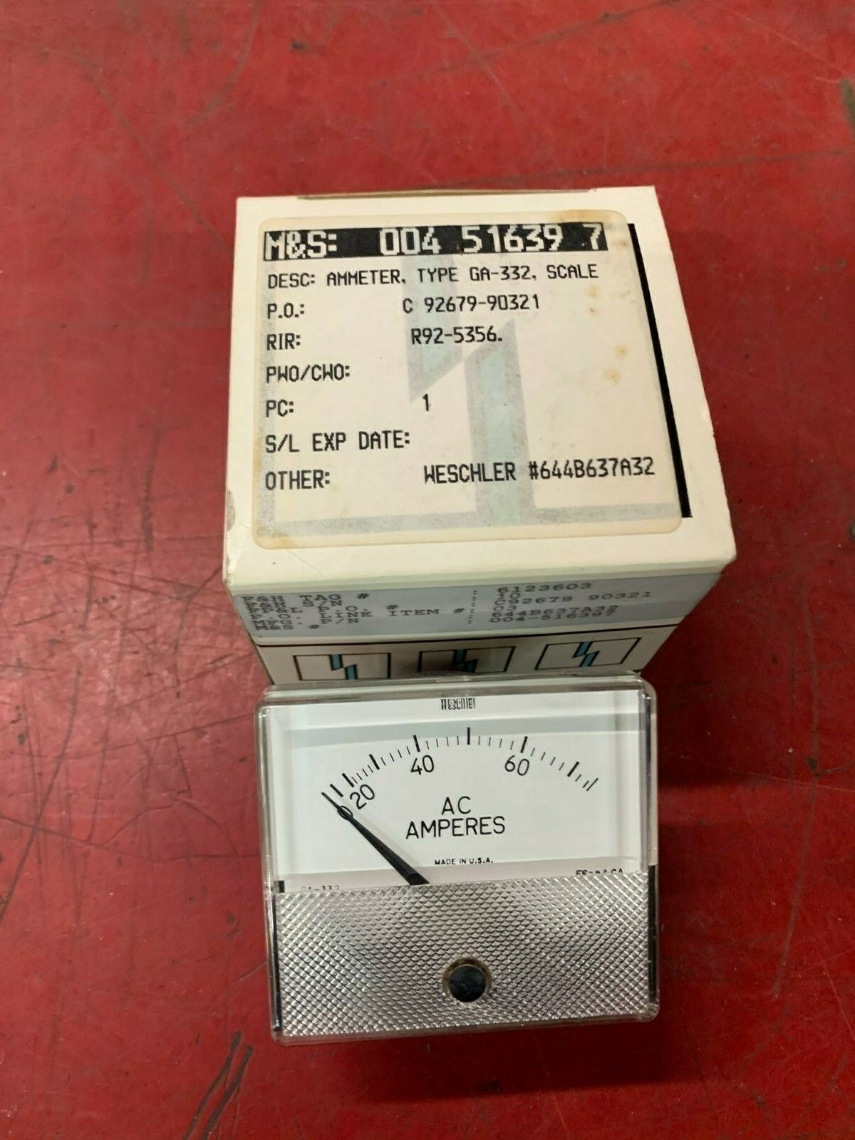 NEW IN BOX WESCHLER 0-60 ACA METER 644B637A32