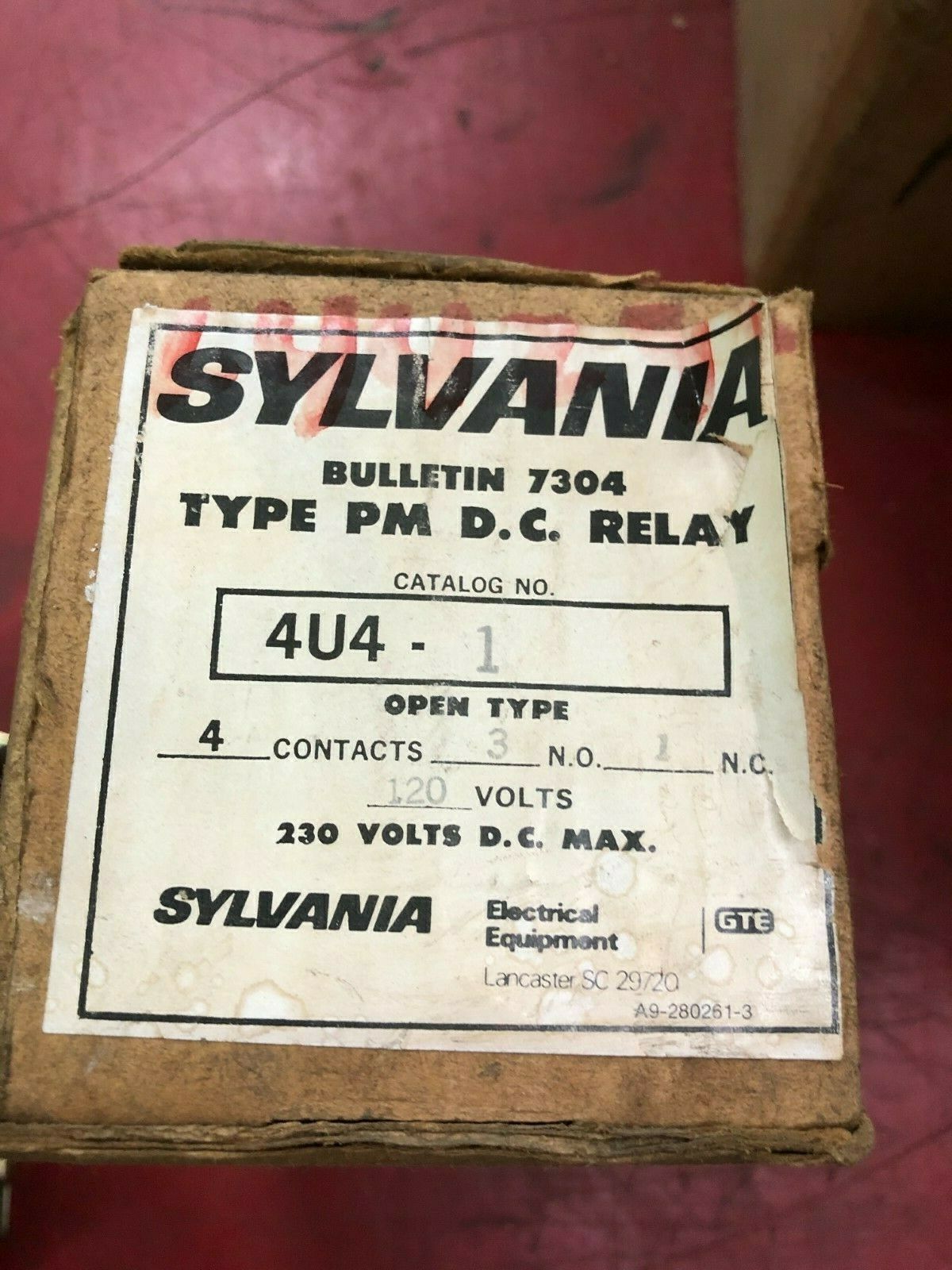 NEW SYLVANIA TYPE PM DC RELAY 4U4-1 WITH 120VDC. COIL 3 N.O & 1 N.C. CONTACTS