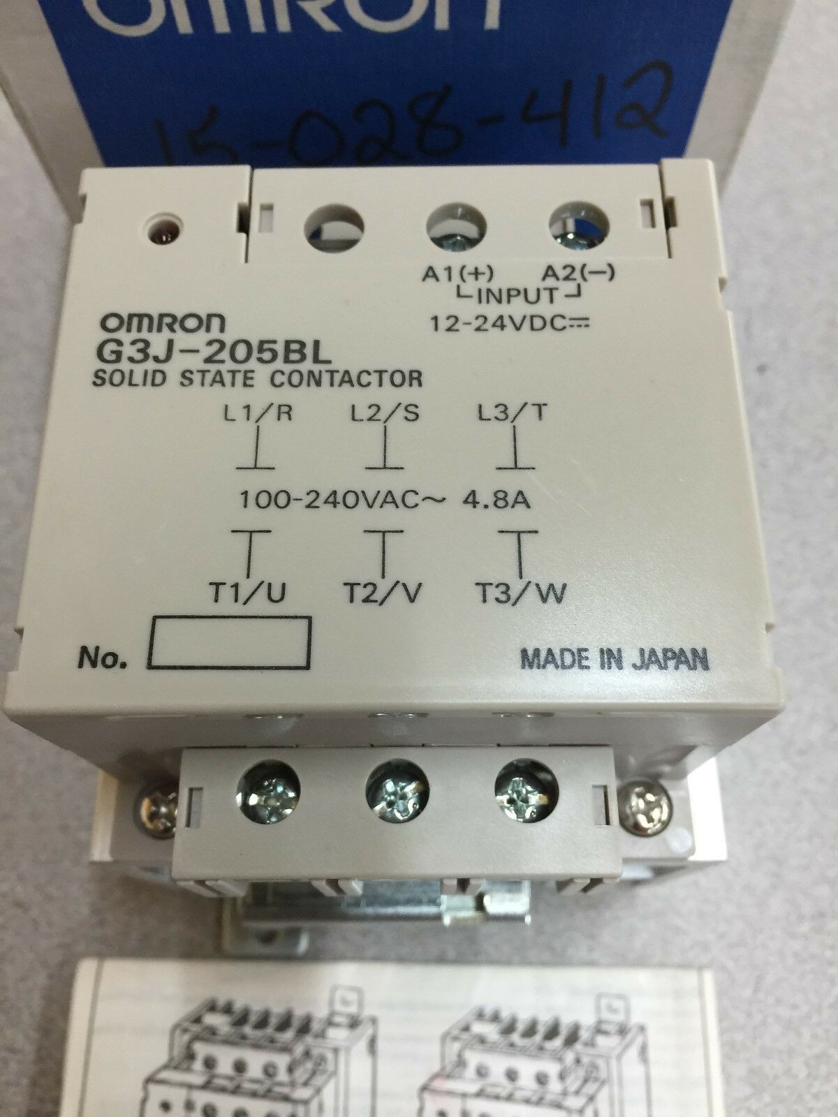 NEW IN BOX OMRON SOLID STATE CONTACTOR G3B-205BL 24VDC