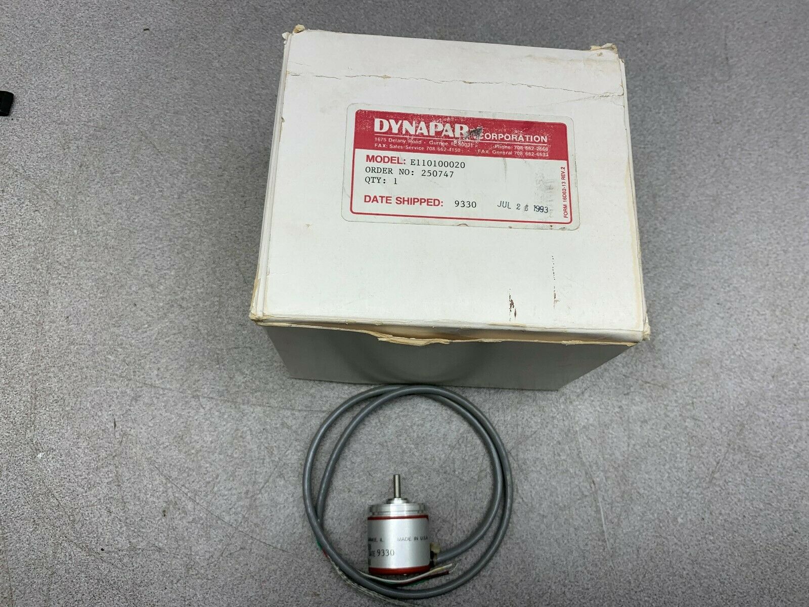 NEW IN BOX DYNAPAR PART E110100020