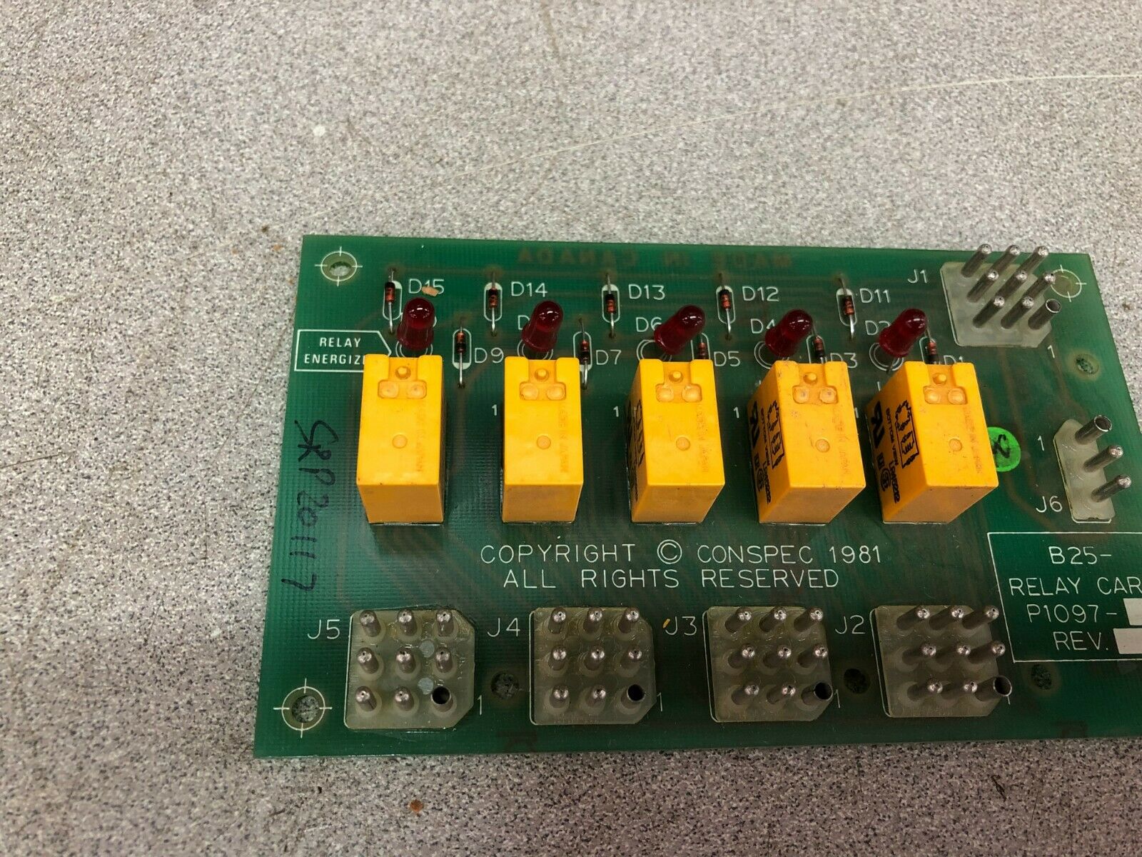 NEW NO BOX CONSPEC B25 RELAY CARD P1097 CIRCUIT BOARD