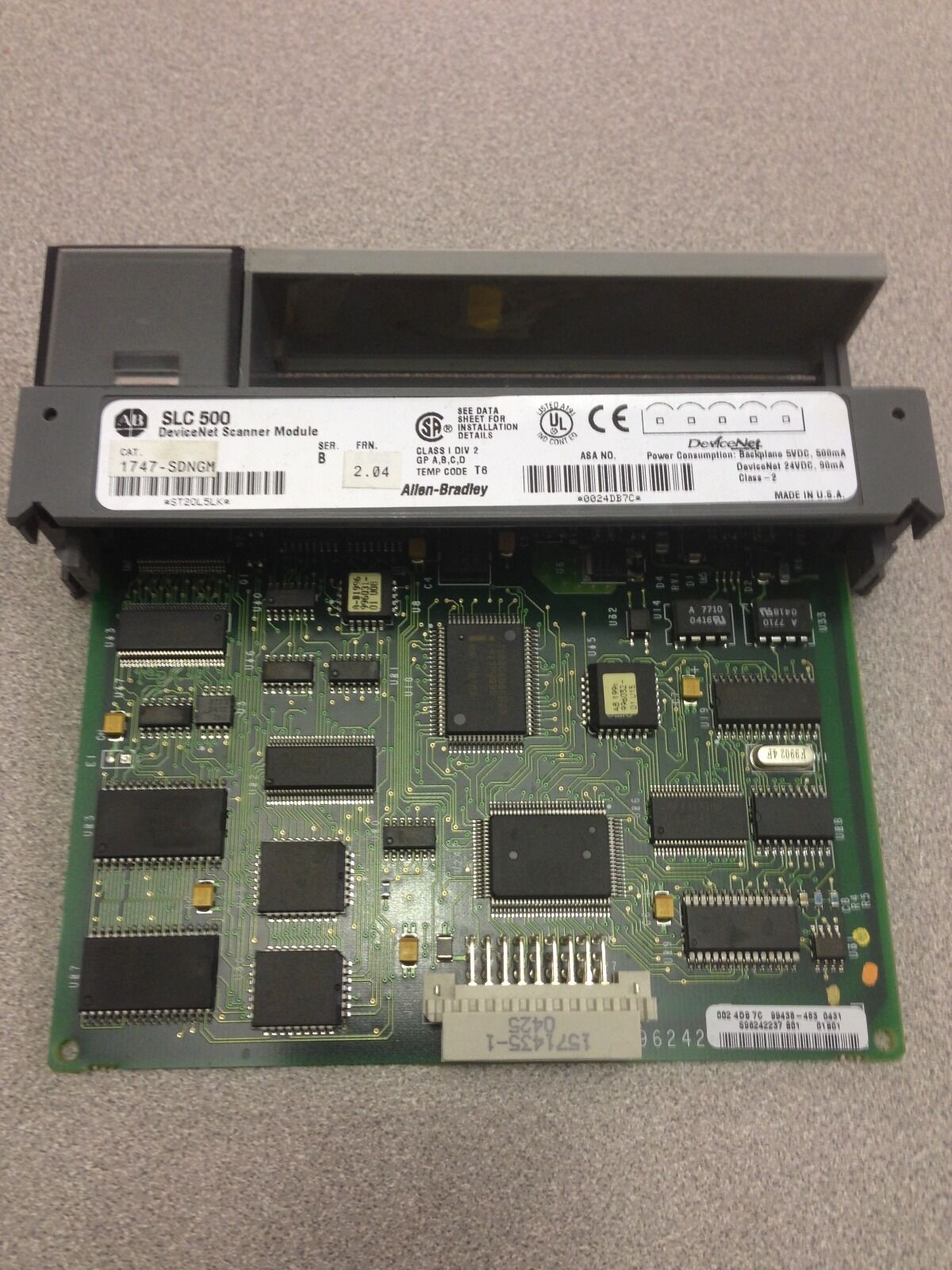 USED ALLEN-BRADLEY SLC 500 DEVICENET SCANNER MPDULE 1747-SDNGM SERIES B FRN 2.04