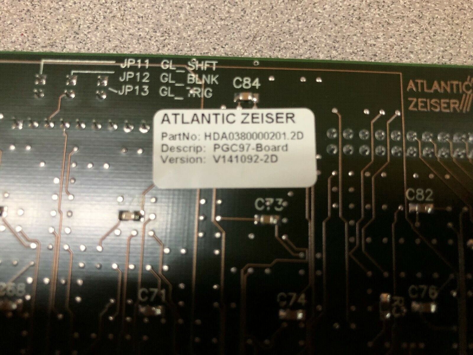 USED ATLANTIC ZEISER CIRCUIT BOARD HDA0380000201.2D