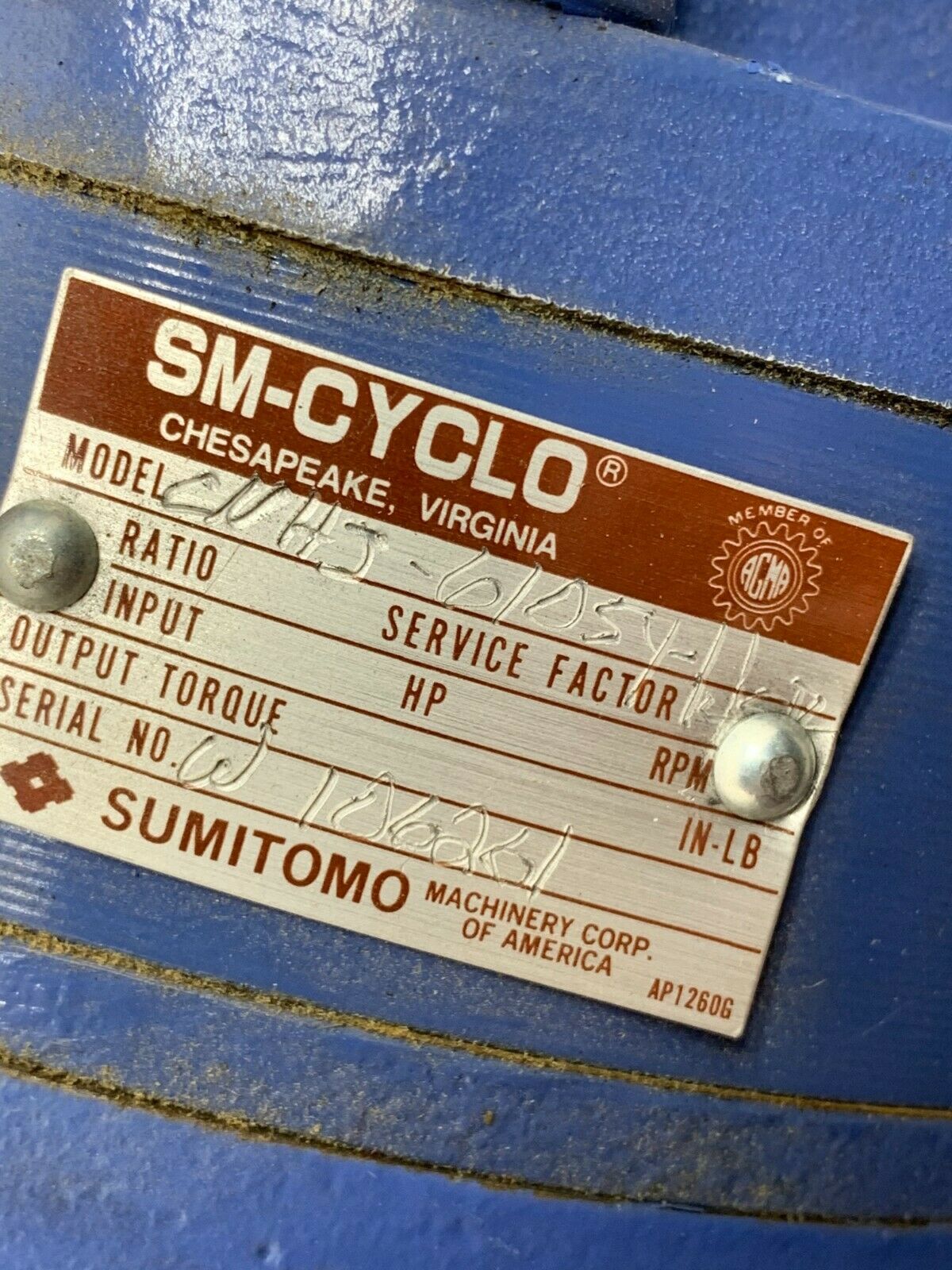 NEW SM-CYCLO SUMITOMO GEAR REDUCER CNHJ-6105-Y11 SPEED BOX