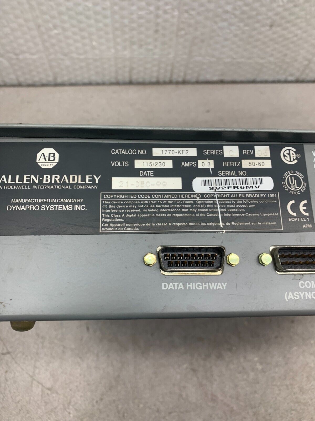 USED ALLEN-BRADLEY Data Highway Communication Interface 1770-KF2 SERIES C