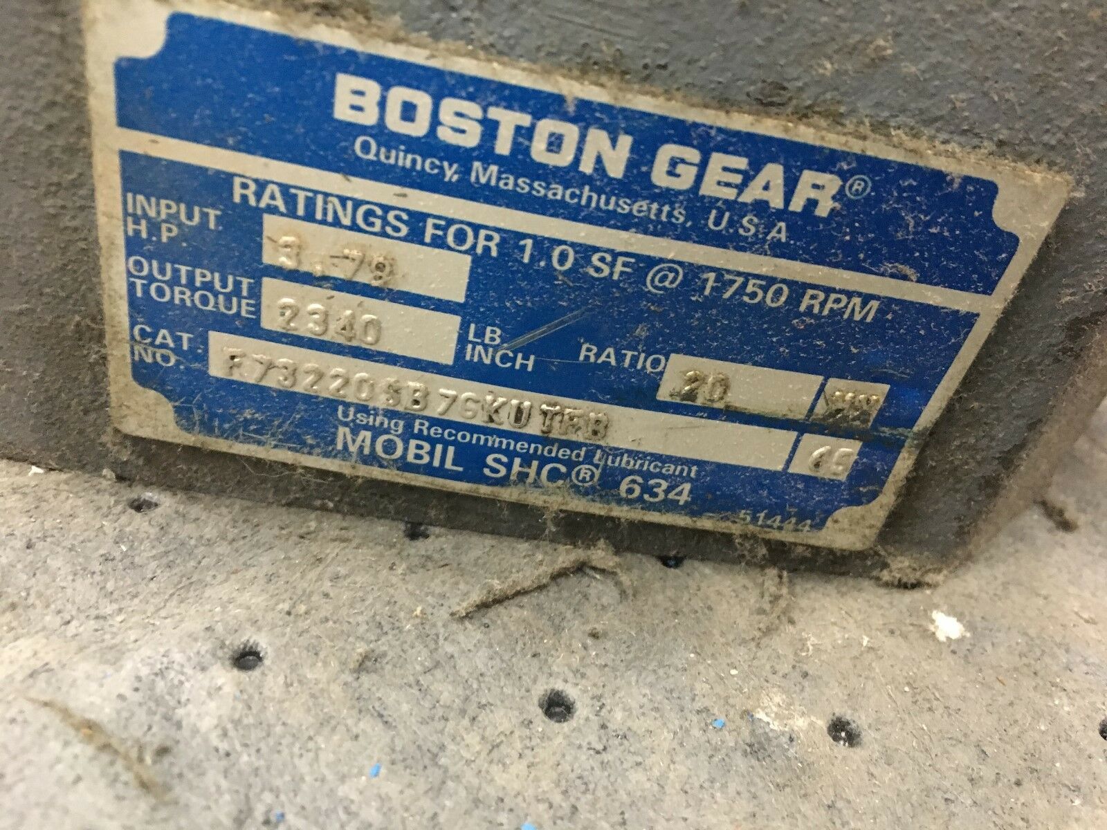 REBUILT BOSTON GEAR SPEED REDUCER F73220SB7GKUTFB