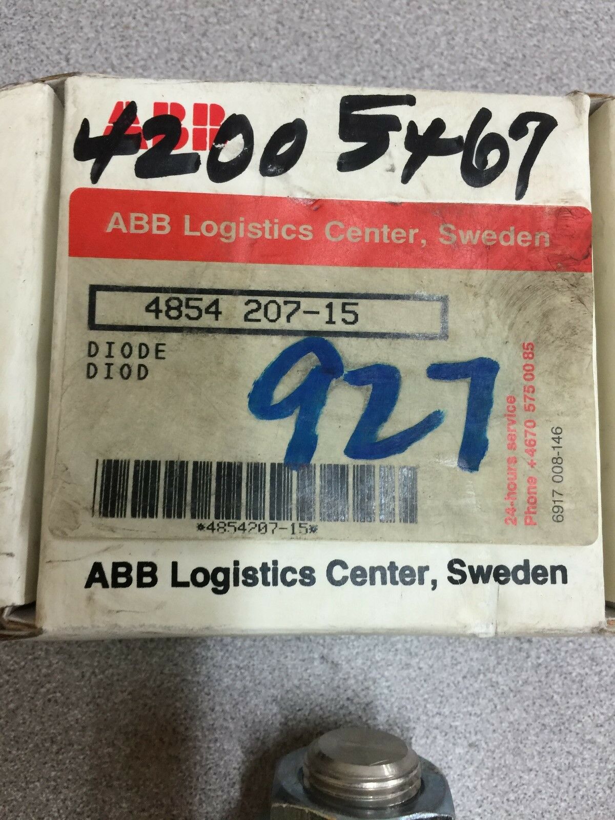 NEW IN BOX ABB DIODE 4854 207-15