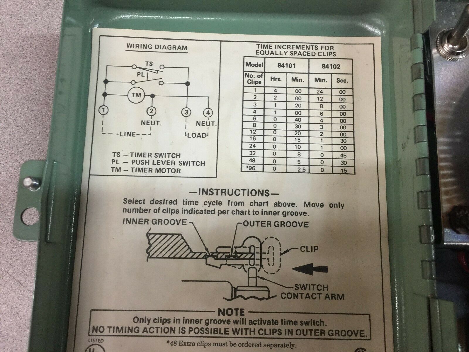 NEW NO BOX  LINCOLN 115VAC 15 AMP 24MIN-15SEC TIMING CONTROL 84102