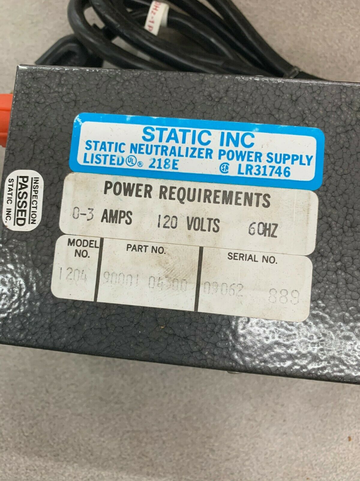 NEW IN BOX STATIC NEUTRALIZER 1204 POWER SUPPLY 90001 04300