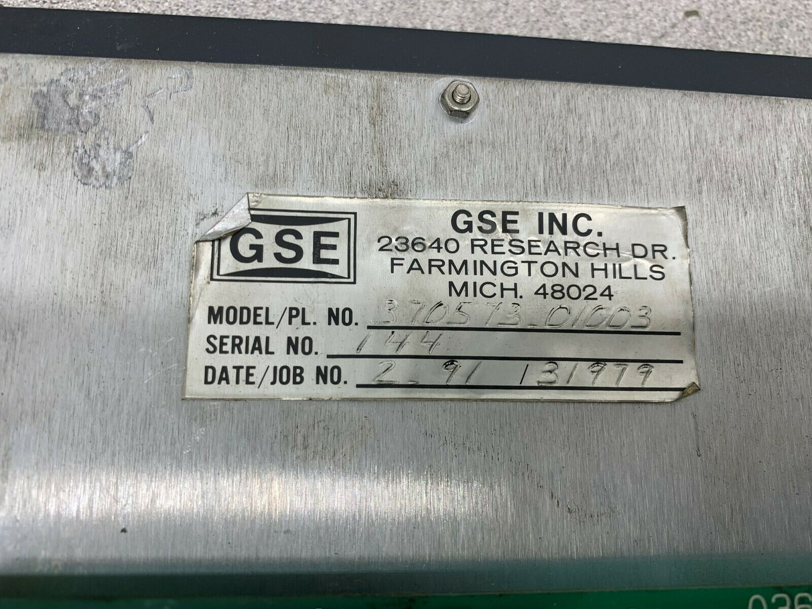 USED GSE CSS73 OPERATOR PANEL 370573 01003