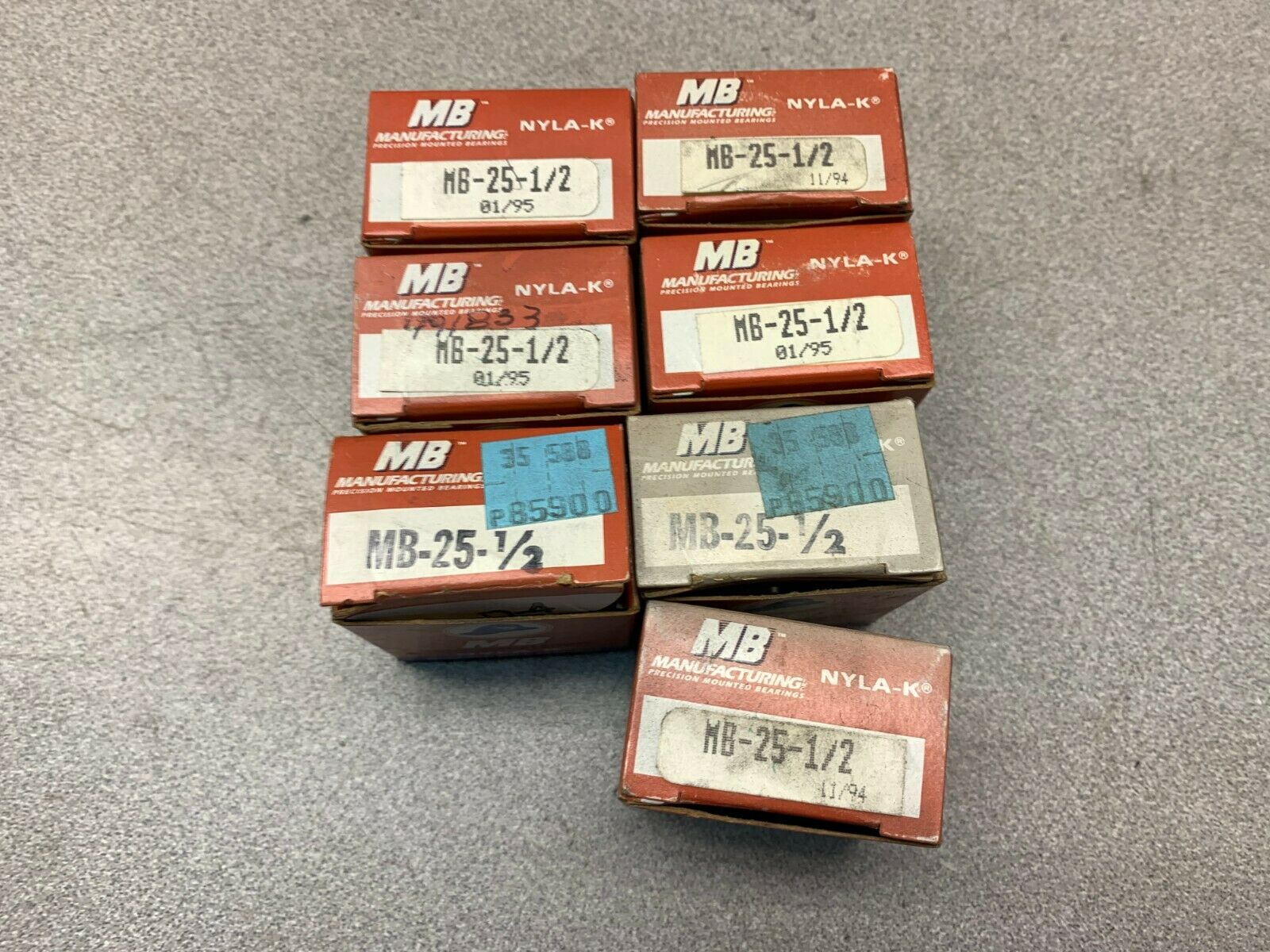 LOT OF 7 NEW IN BOX MB BEARING MB-25 1/2