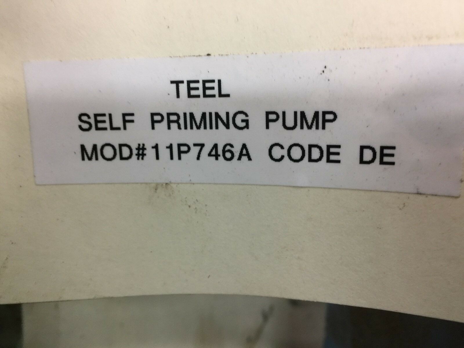 NEW NO BOX TEEL SELF PRIMING PUMP 11P746A  CODE DE