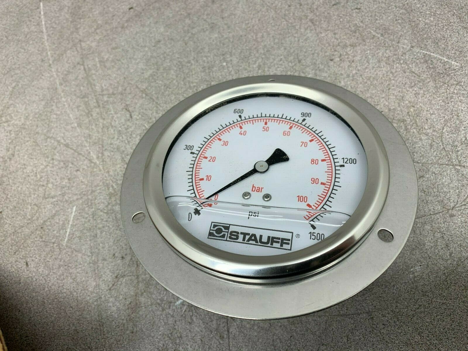 STAUFF 0-1500PSI STNA51933 LIQUID FILLED GAUGE SPG-100-01500-5P-N04-F-NR-STAUFF