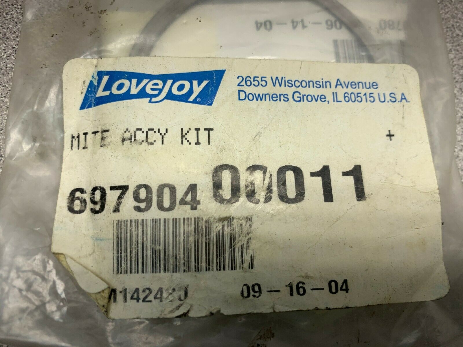 NEW IN BAG LOVEJOY MITE ACCY KIT 69790400011