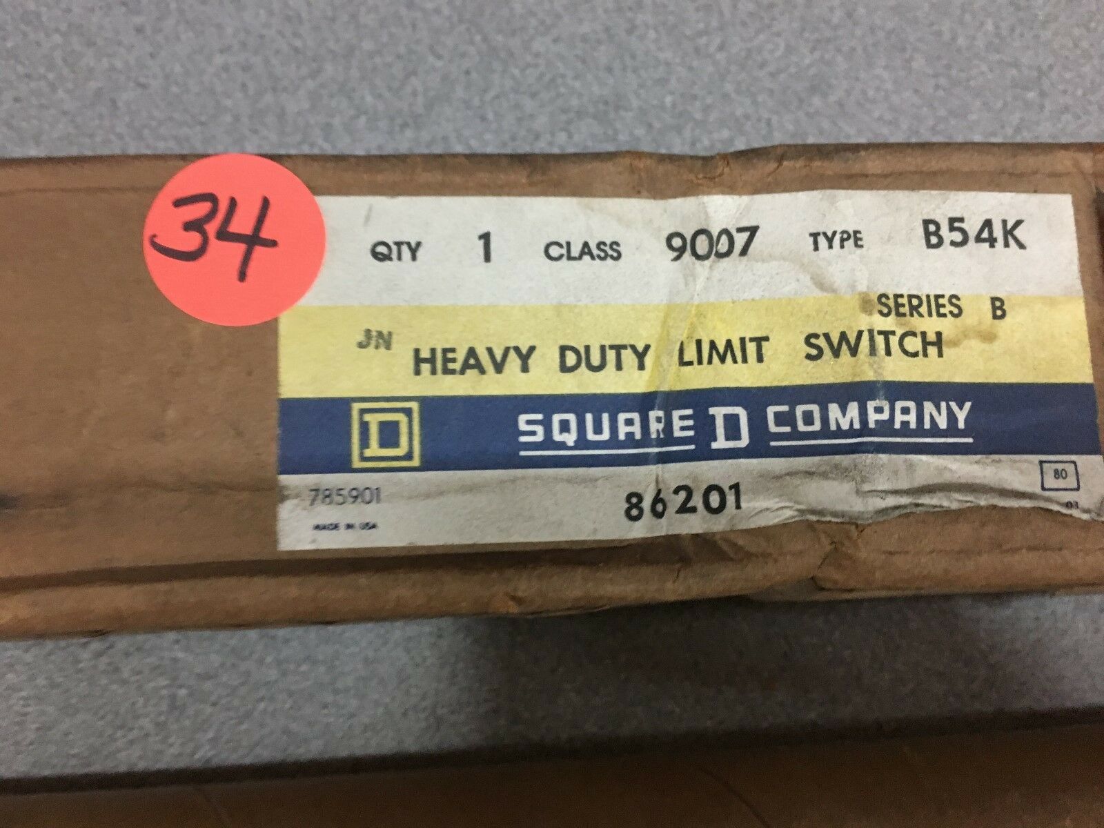 NEW IN BOX SQUARE D LIMIT SWITCH 9007 B54K SERIES B