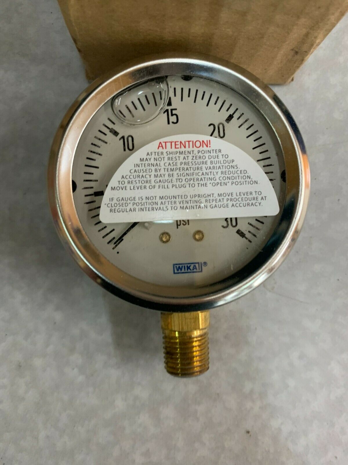 NEW IN BOX WIKA 30 PSI 1/4NPT PRESSURE GAUGE 9767045