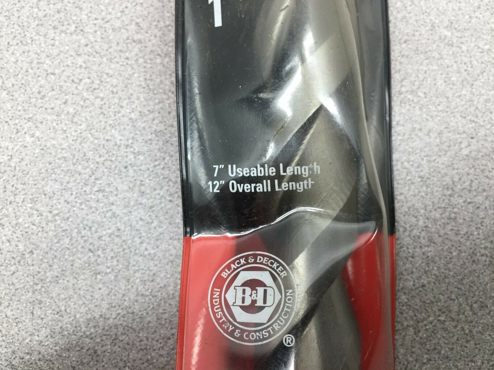 NEW IN BAG BLACK & DECKER 1" CARBIDE TIPPED MASONARY BIT 7" 12" LONG 56549