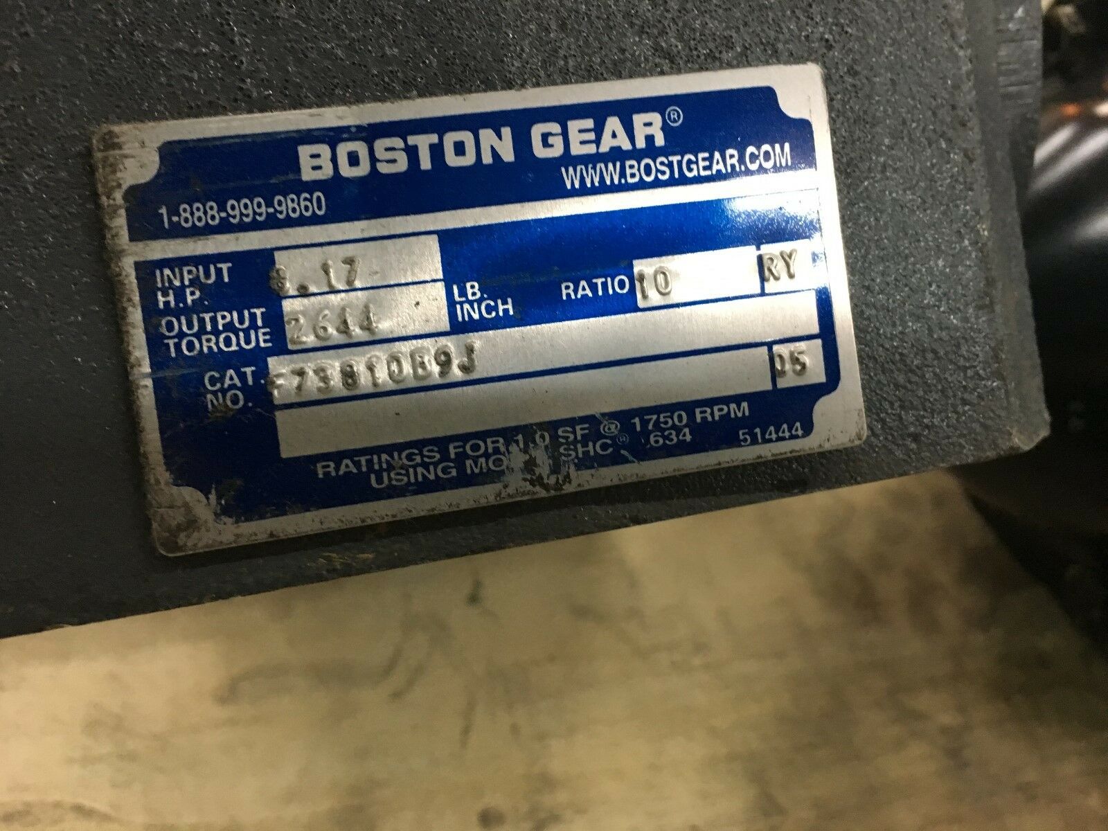 NEW NO BOX BOSTON GEAR 10:1 RATIO SPEED REDUCER F73810B9J