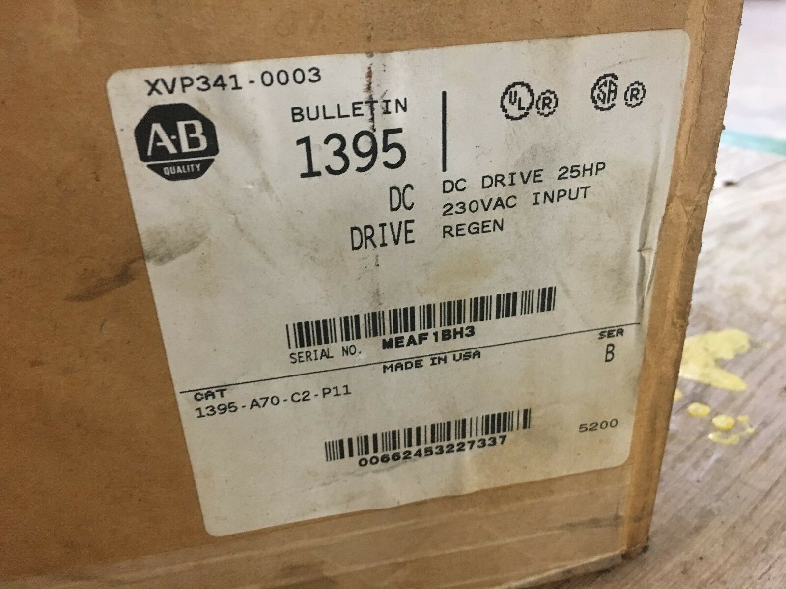 NEW IN BOX ALLEN-BRADLEY 25HP DC DRIVE 1395-A70-C2-P11 SERIES B