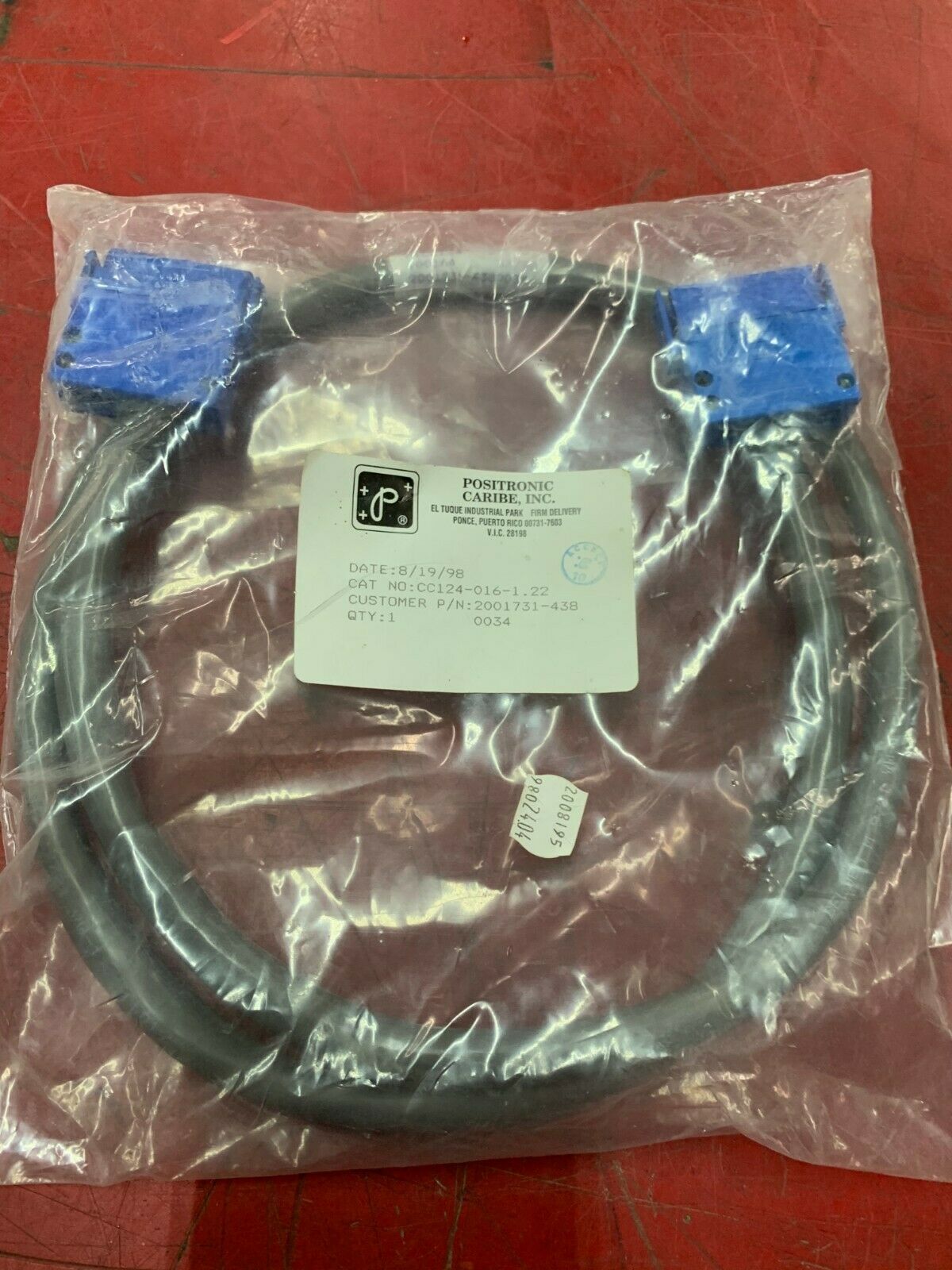 NEW IN BAG POSITRONIC CARIBE INC. CABLE CC124-016-1.22