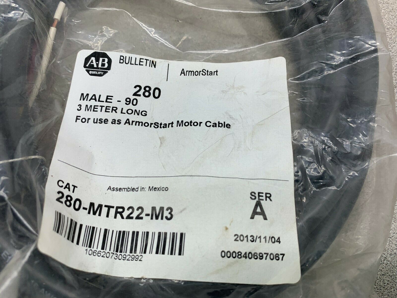 NEW NO BOX ALLEN BRADLEY MOTOR CABLE 280-MTR22-M3 SERIES A