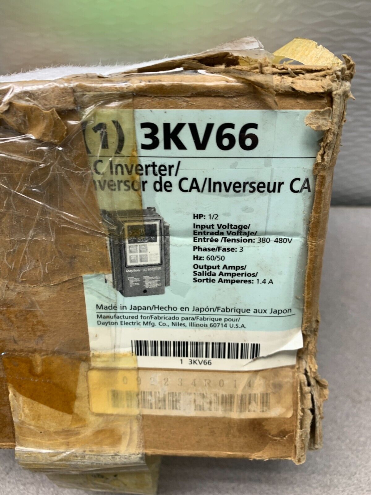 NEW DAYTON 1/2HP AC INVERTER DRIVE 3KV66