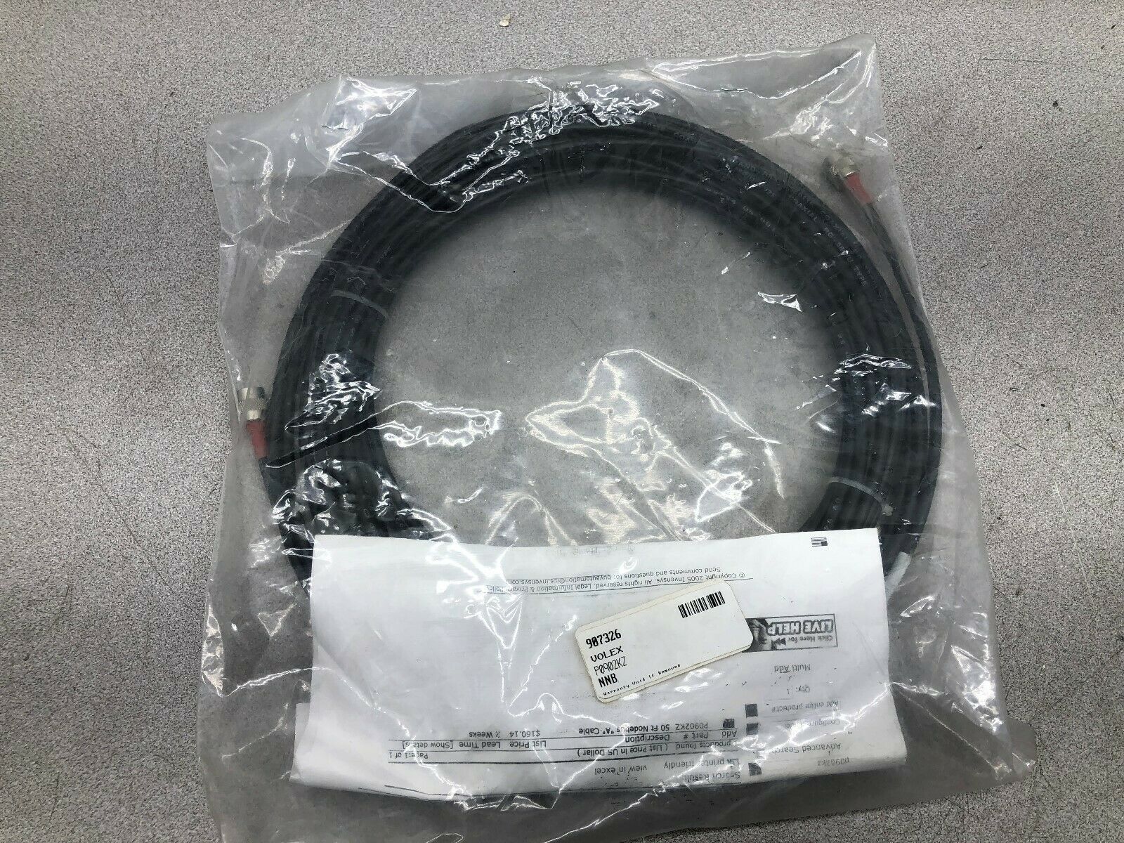 NEW IN BAG VOLEX 50' CABLE ASSY PO902KZ