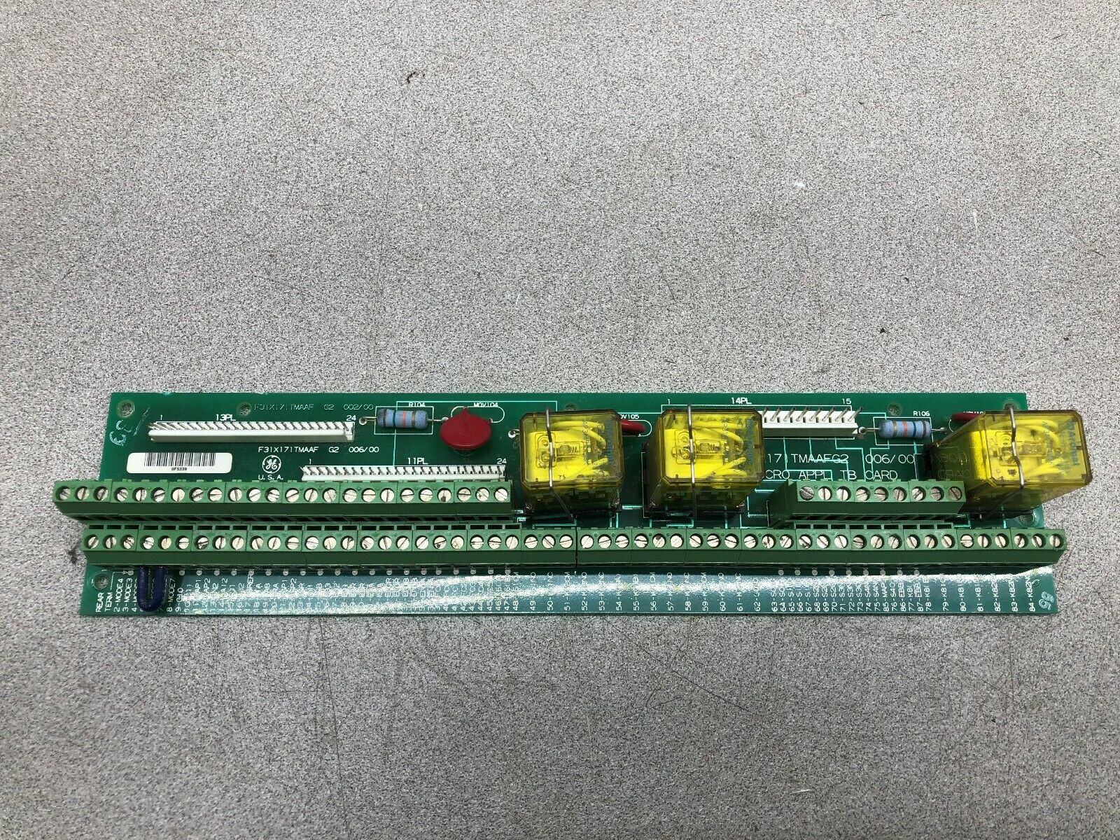 USED GE FANUC MICRO APPLICATION TB TERMINAL RELAY CARD F31X171TMAAF  /  531X171T