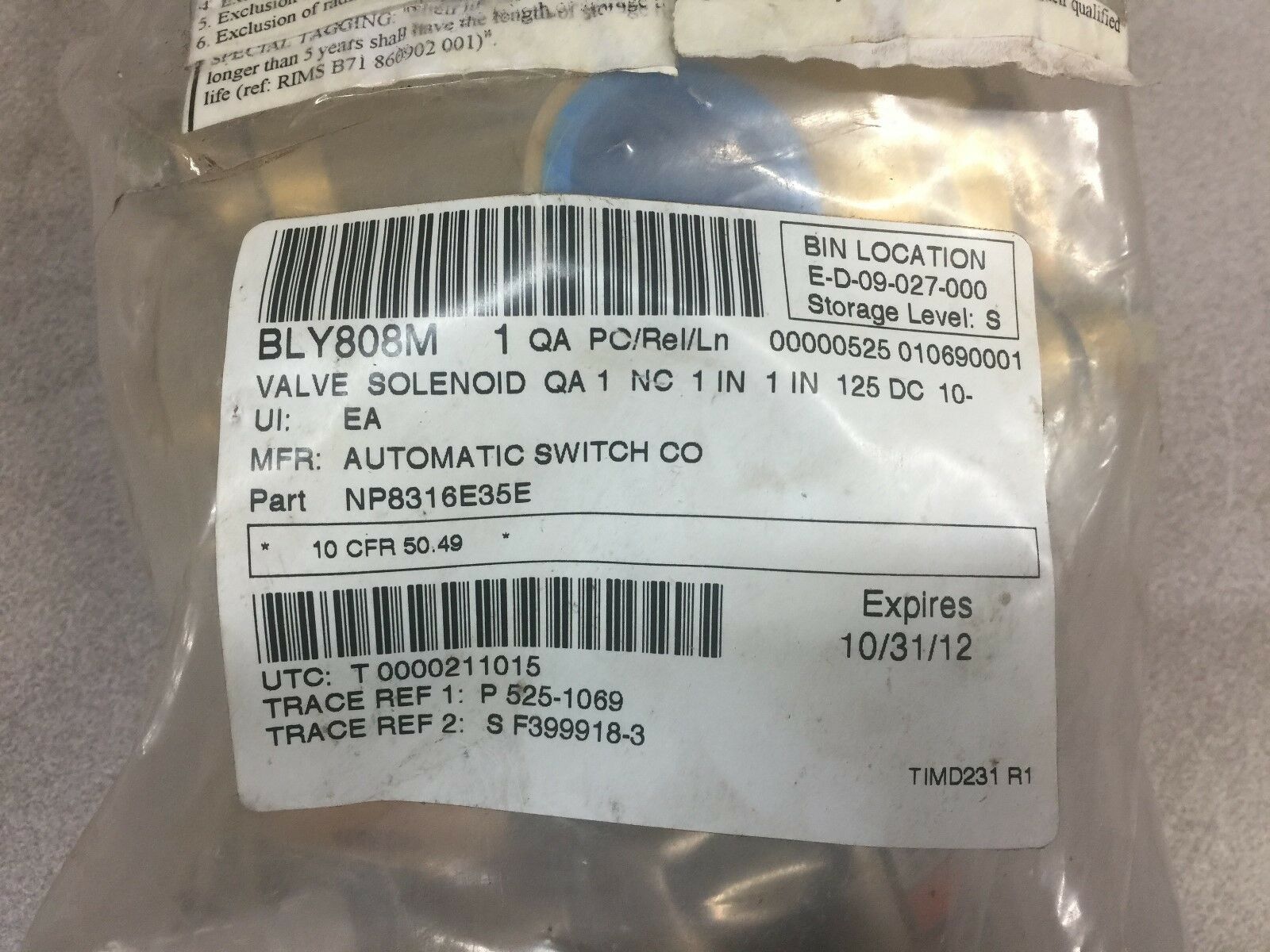 NEW IN PACK ASCO 1"NPT 125VDC SOLENOID VALVE NP8316E35E