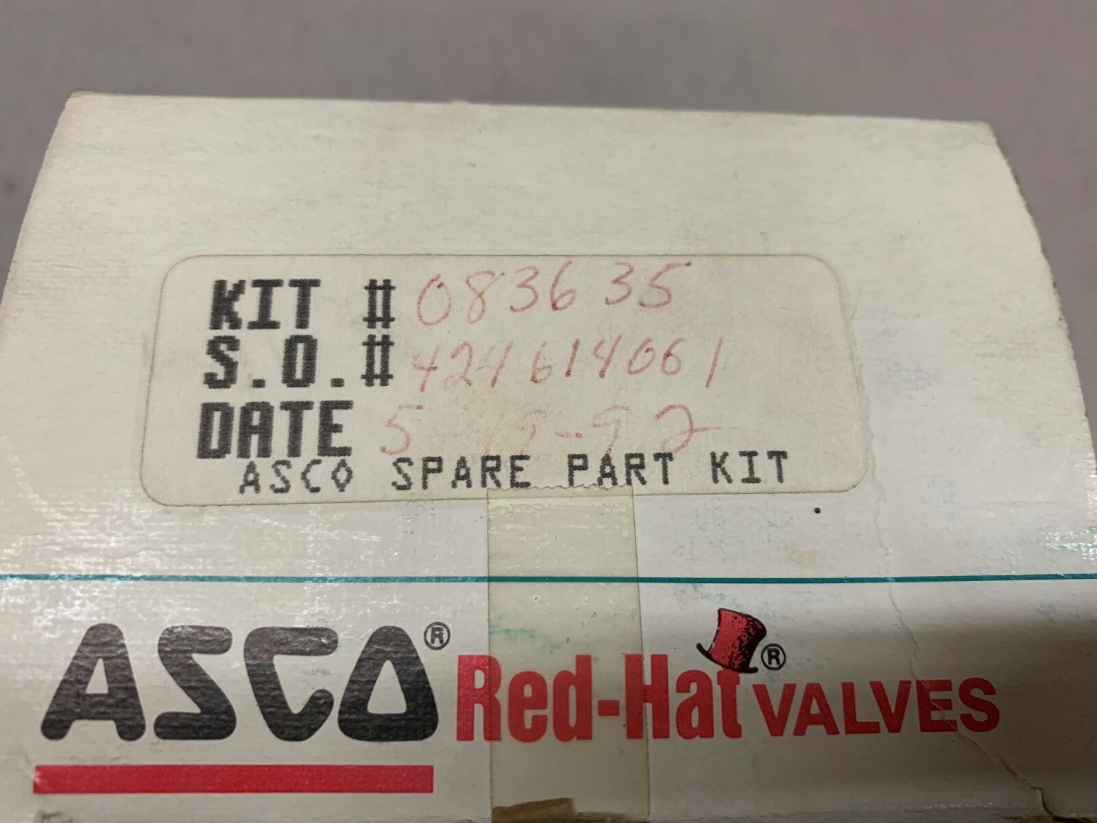 NEW IN BOX ASCO SPARE PART KIT 083635