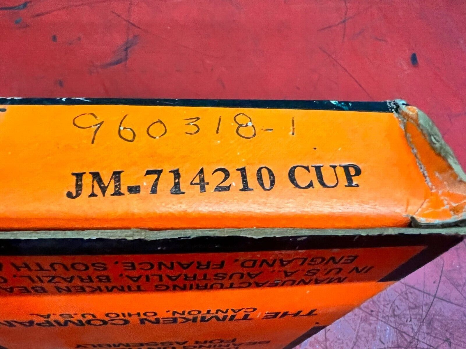 NEW IN BOX TIMKEN CUP JM-714210