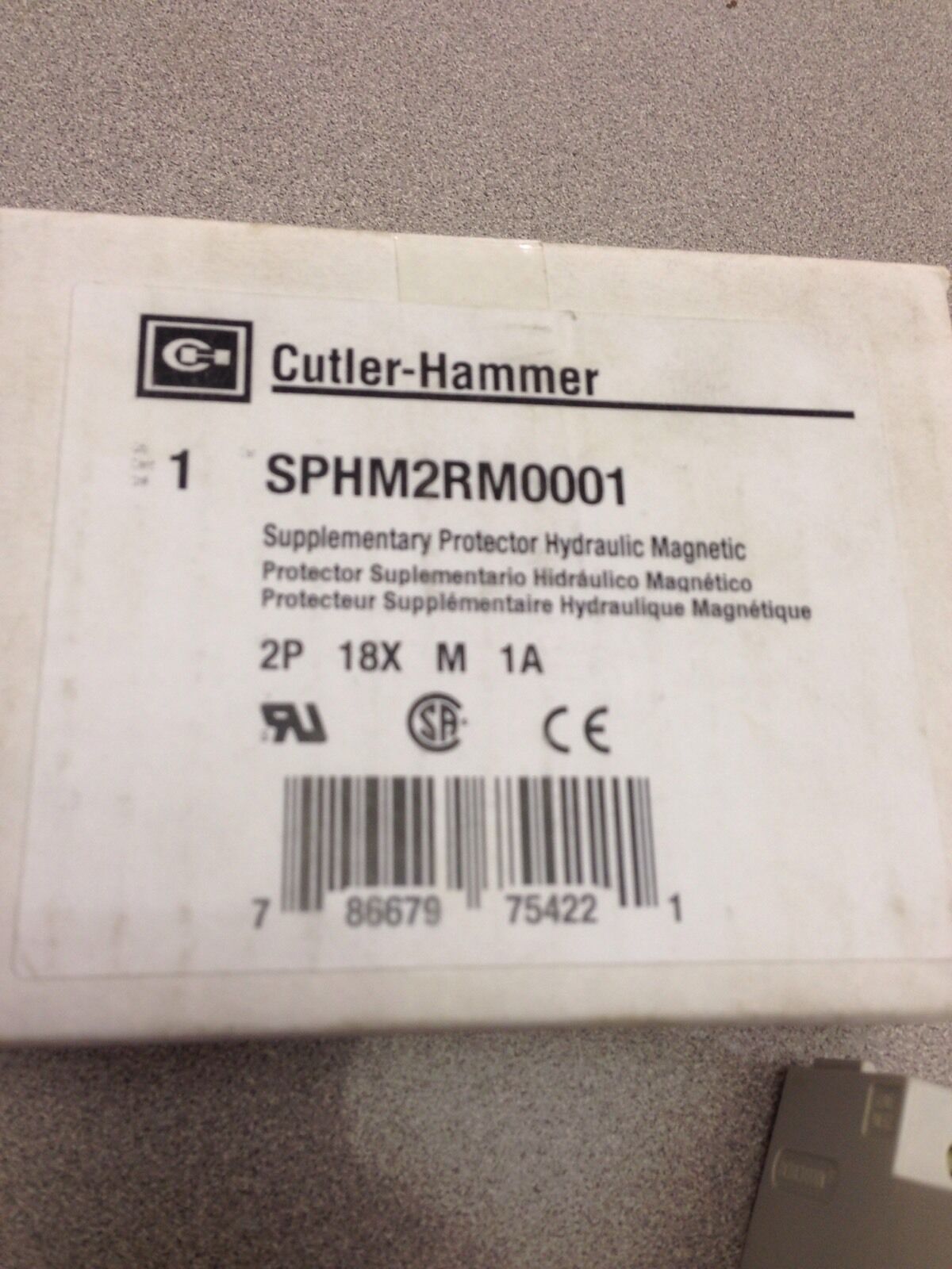 NEW IN BOX EATON CUTLER-HAMMER SPHM2RM0001 CIRCUIT BREAKER 1 AMP 2 POLE