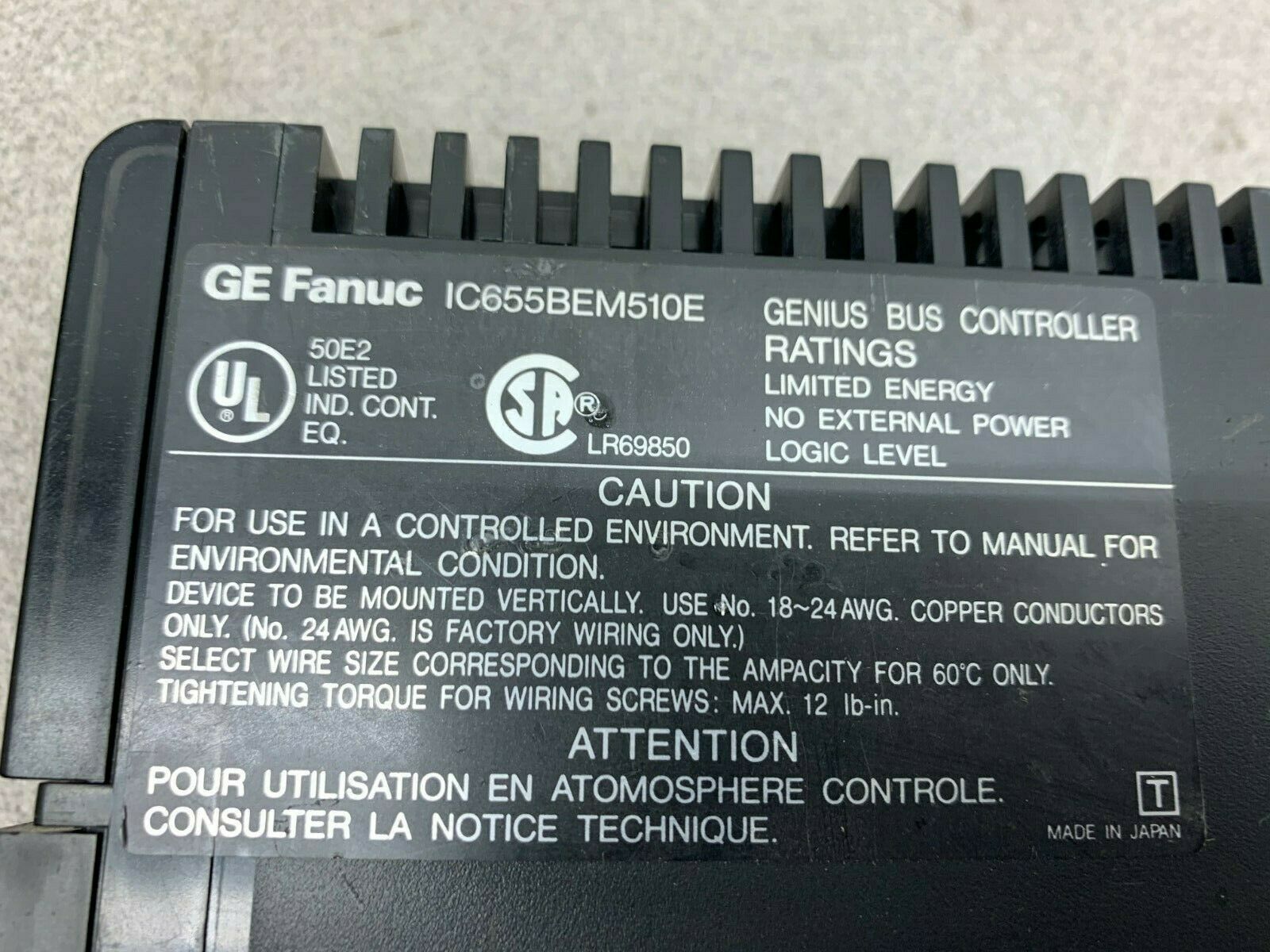 USED GE CONTROLLER IC655BEM510E