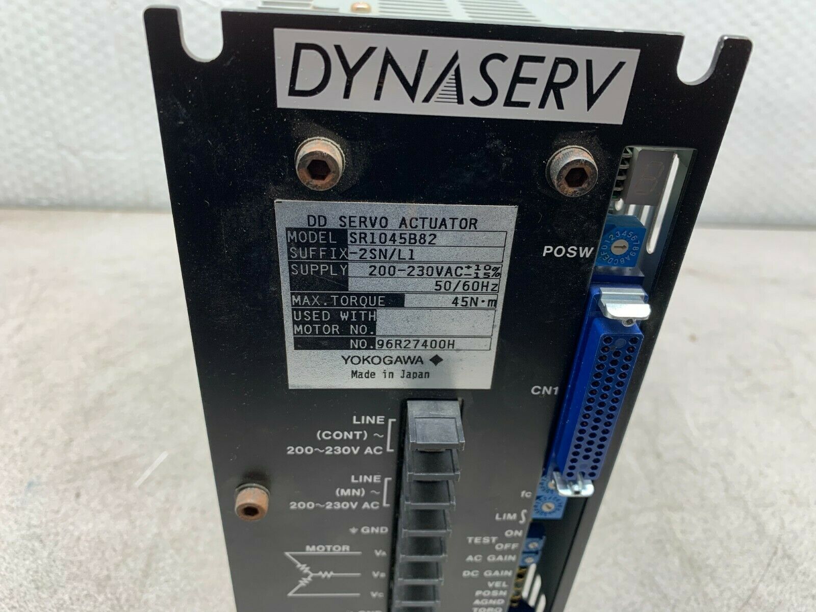 USED YOKOGAWA DYNASERV DD SERVO ACTUATOR SR1045B82 -2SN/L1