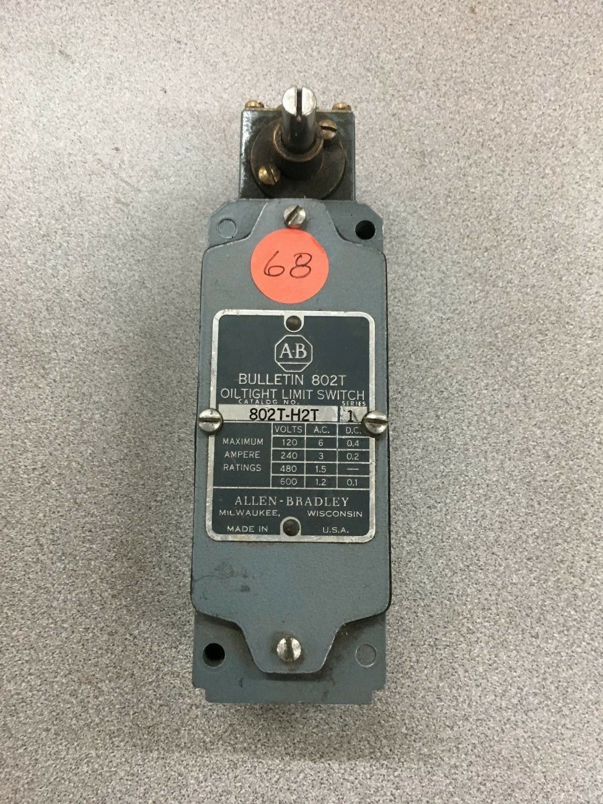 USED ALLEN-BRADLEY OILTIGHT LIMIT SWITCH 802T-H2T SERIES 1