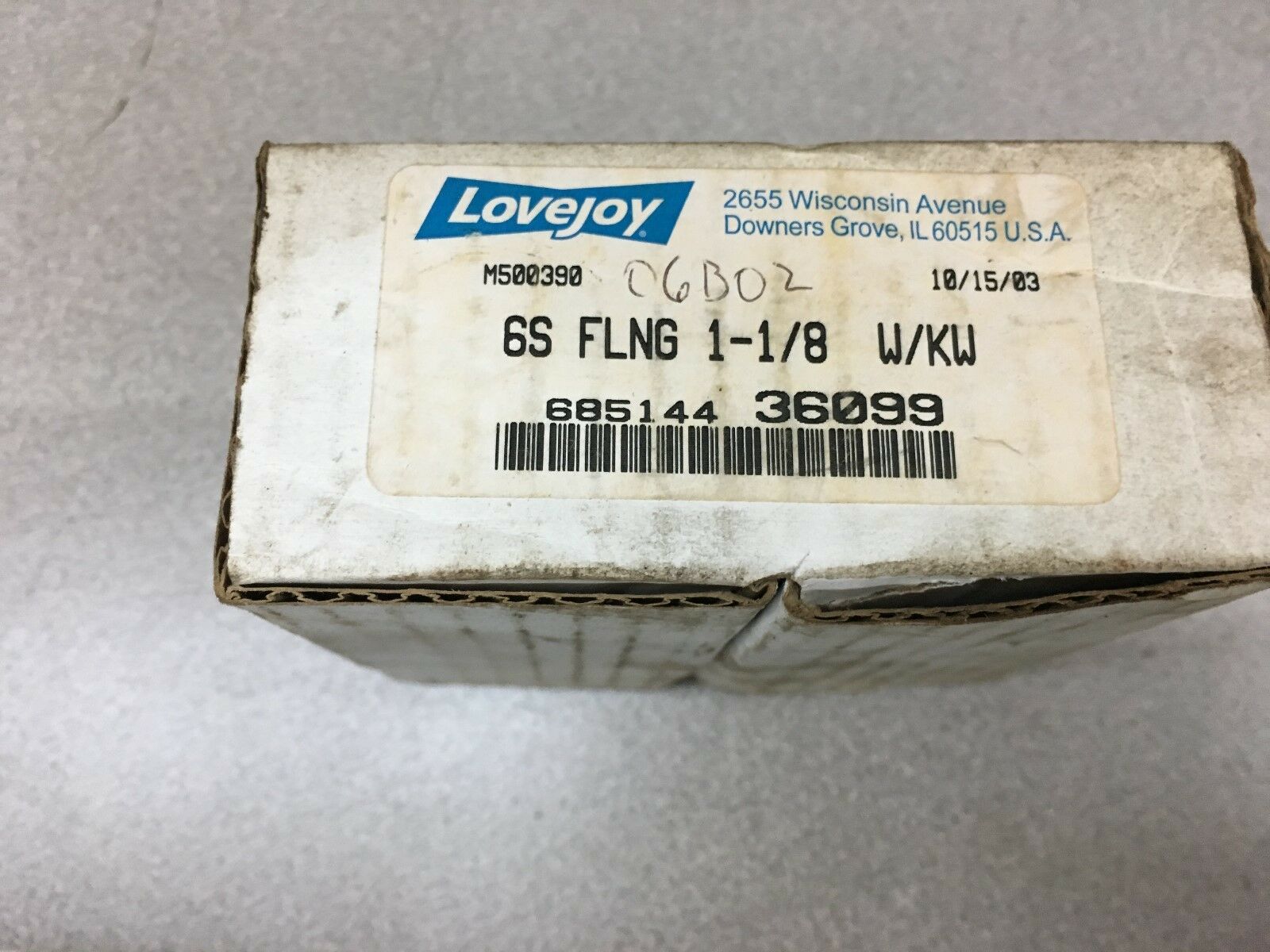 NEW IN BOX LOVEJOY 6S FLNG 1-1/8 W/KW