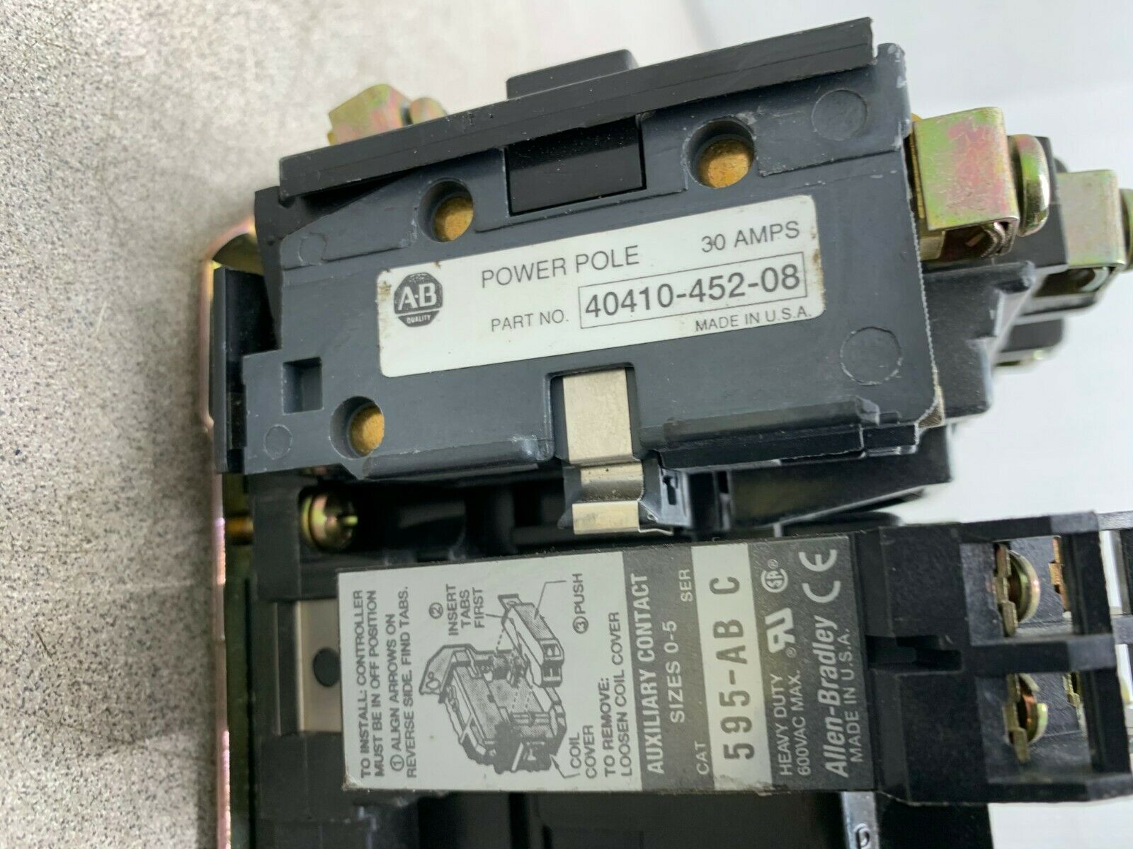 USED ALLEN-BRADLEY 30AMP AC CONTACTOR 500L-BOD94 SERIES B