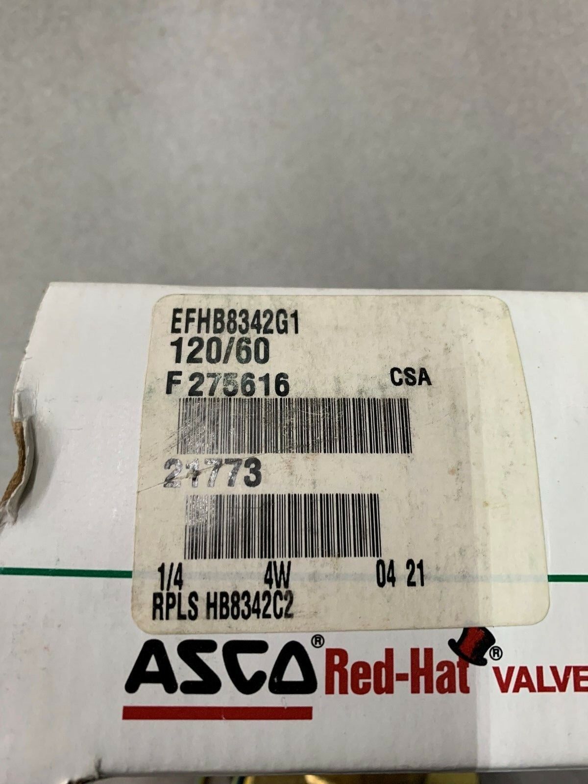 NEW IN BOX ASCO VALVE EFHB834G1