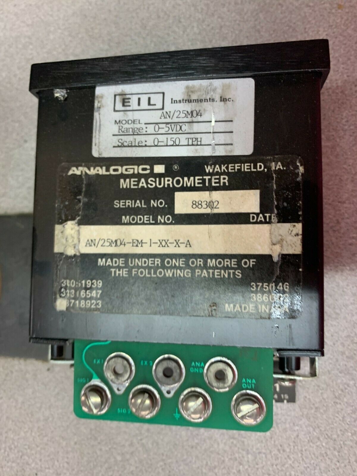 USED ANALOGIC MEASUROMETER AN/25M04-EM-1-XX-X-A