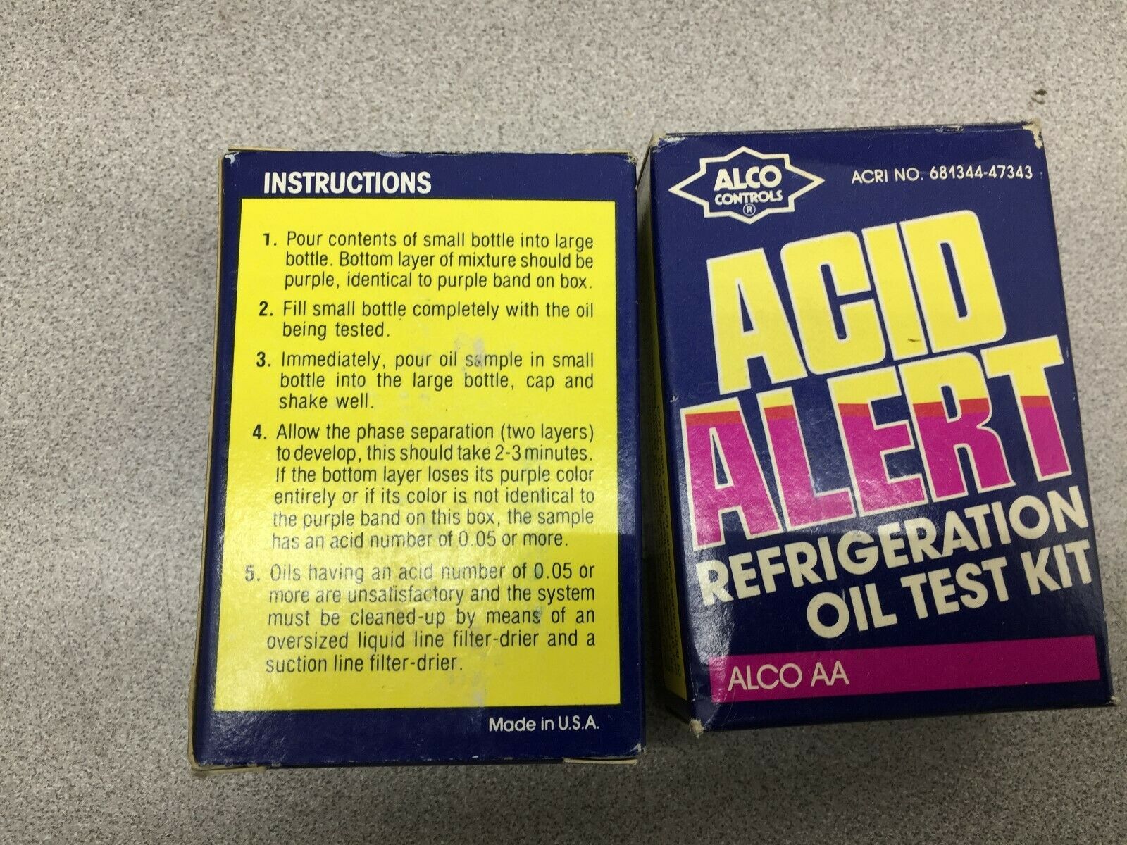 NEW IN BOX ACID ALERT REFRIGERATION OIL TEST KIT 681344-47343