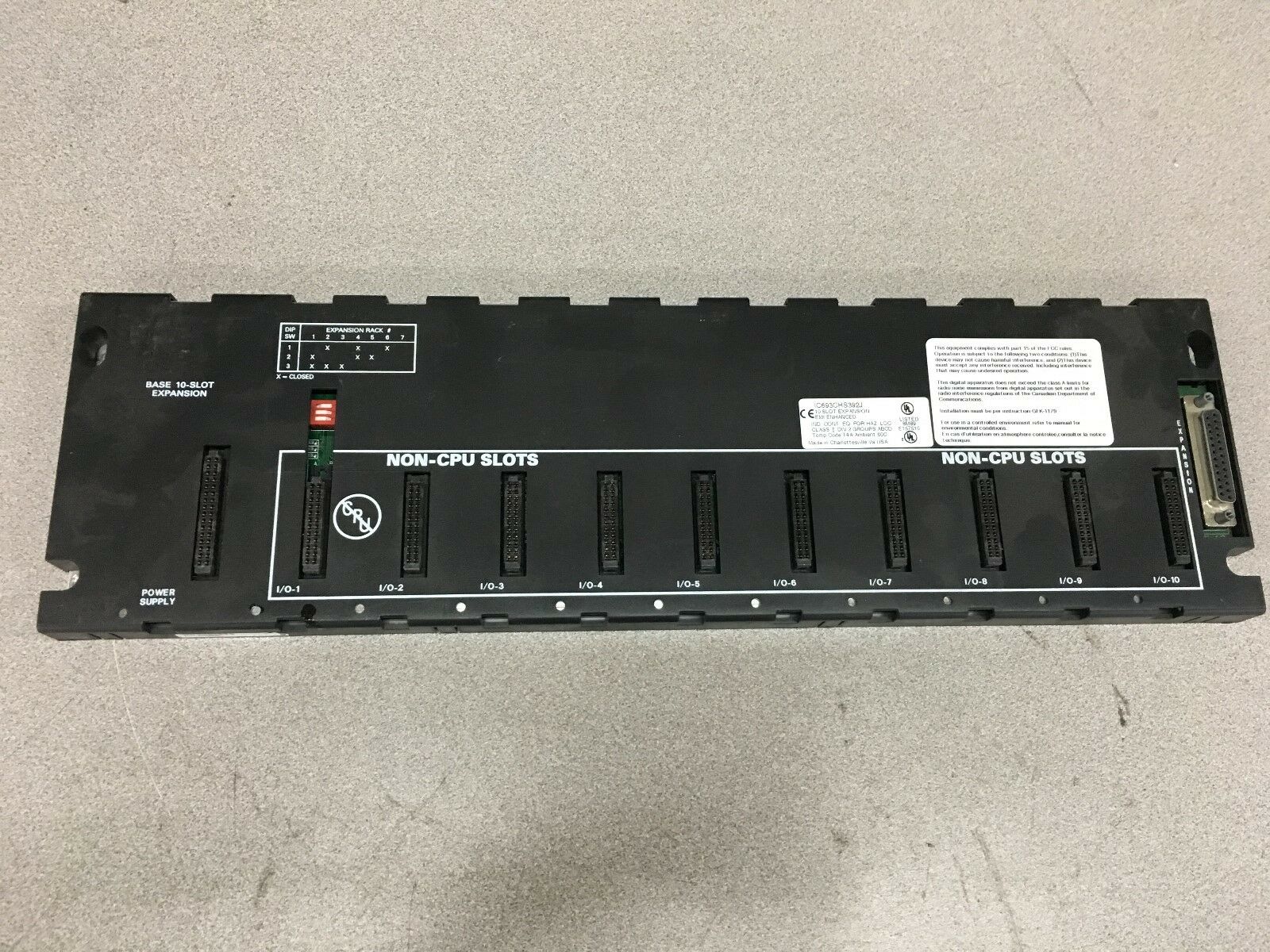 USED GE FANUC 10 SLOT BASE IC693CHS392J