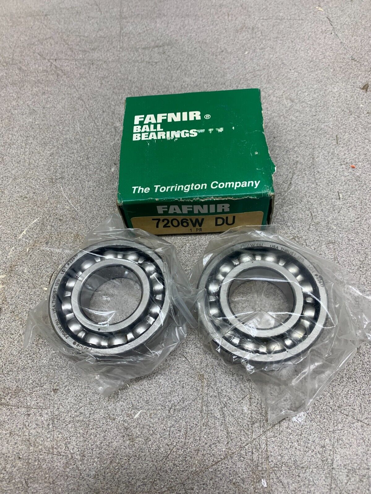 NEW SET OF 2 FAFNIR RADIAL BALL BEARINGS 7206W DU