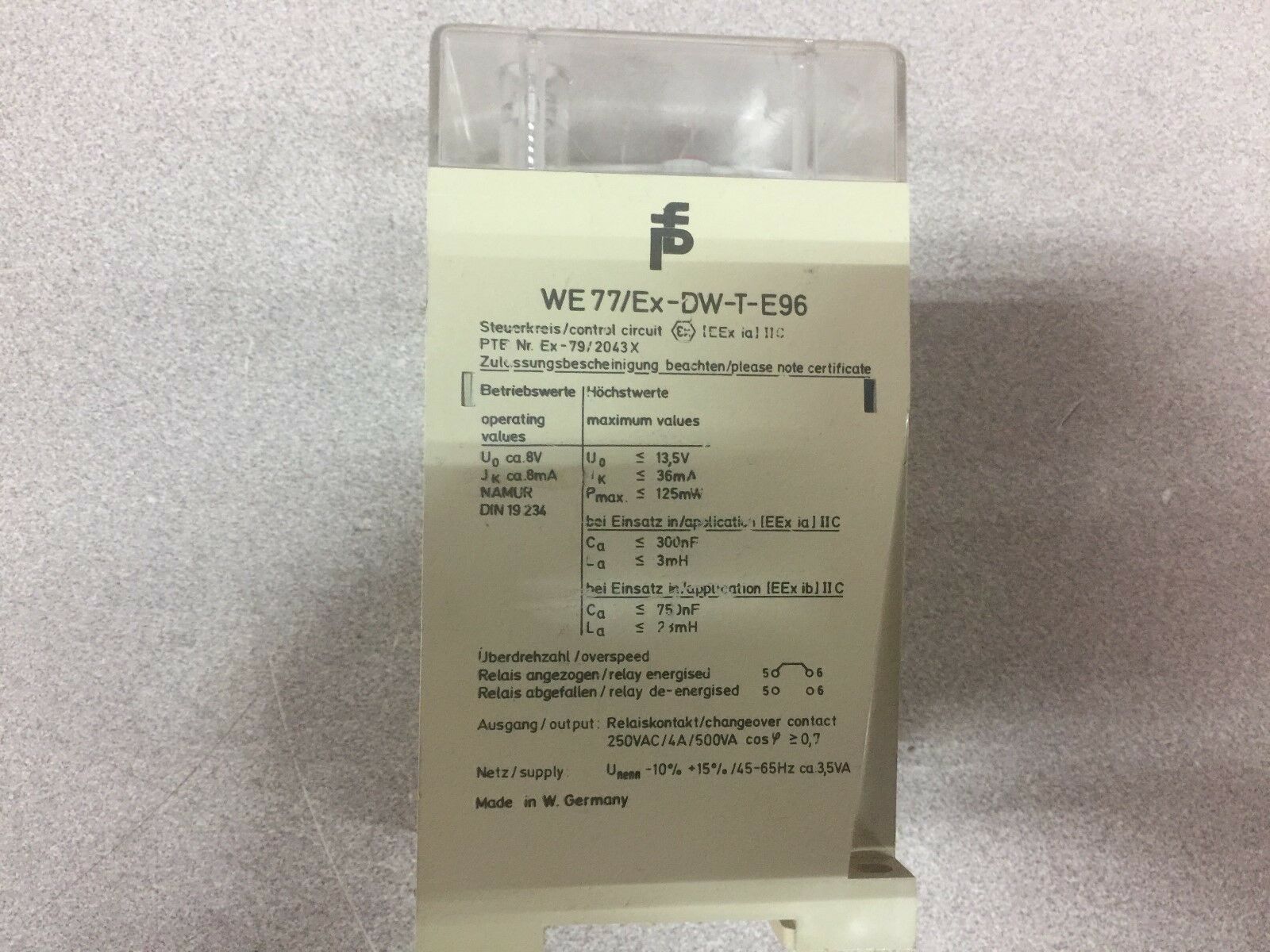 USED VOITH RELAY WE77/EX-DW-T-E96