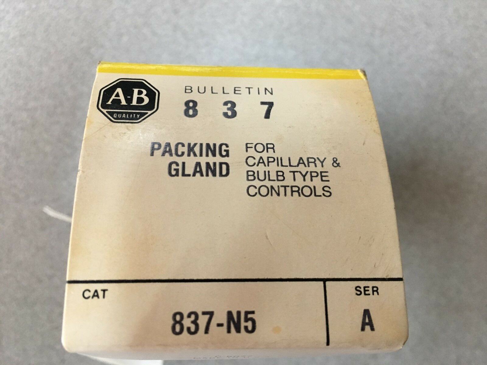 NEW IN BOX ALLEN BRADLEY PACKING GLAND 837-N5 SERIES A