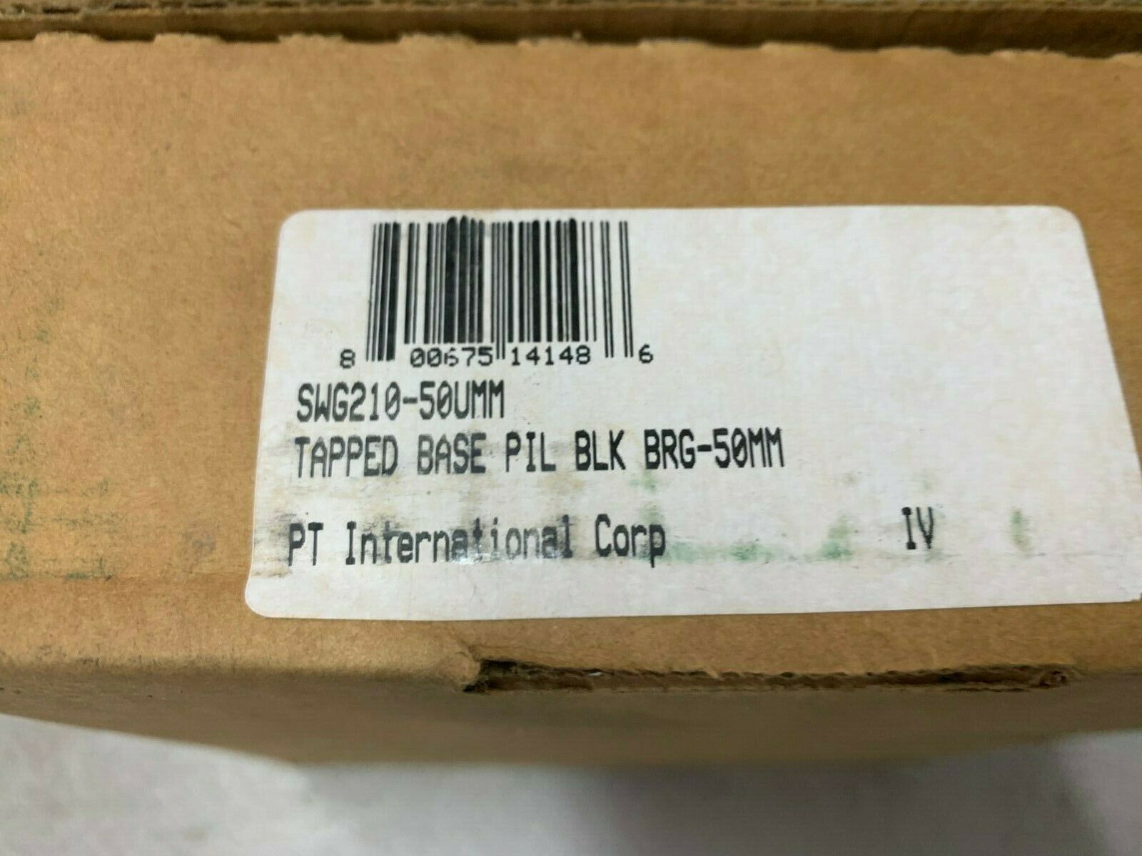 NEW IN BOX PTI TAPPED BASE PILLOW BLOCK BEARING SWG210-50UMM